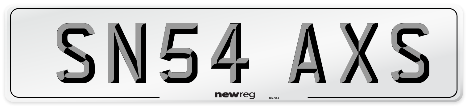 SN54 AXS Number Plate from New Reg